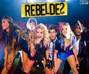 пазл RebeldeS — бразильский музыкальная группа, которая появилась в мыльной опере Rebel Rio